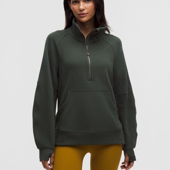 Scuba Oversized Funnel-Neck Half Zip Long - Picture 1 of 4